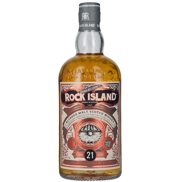 Douglas Laing Rock Island 21 Years Old Maritime Island Blended Malt Scotch Whisky ABV 46.8% 70cl With Gift Box