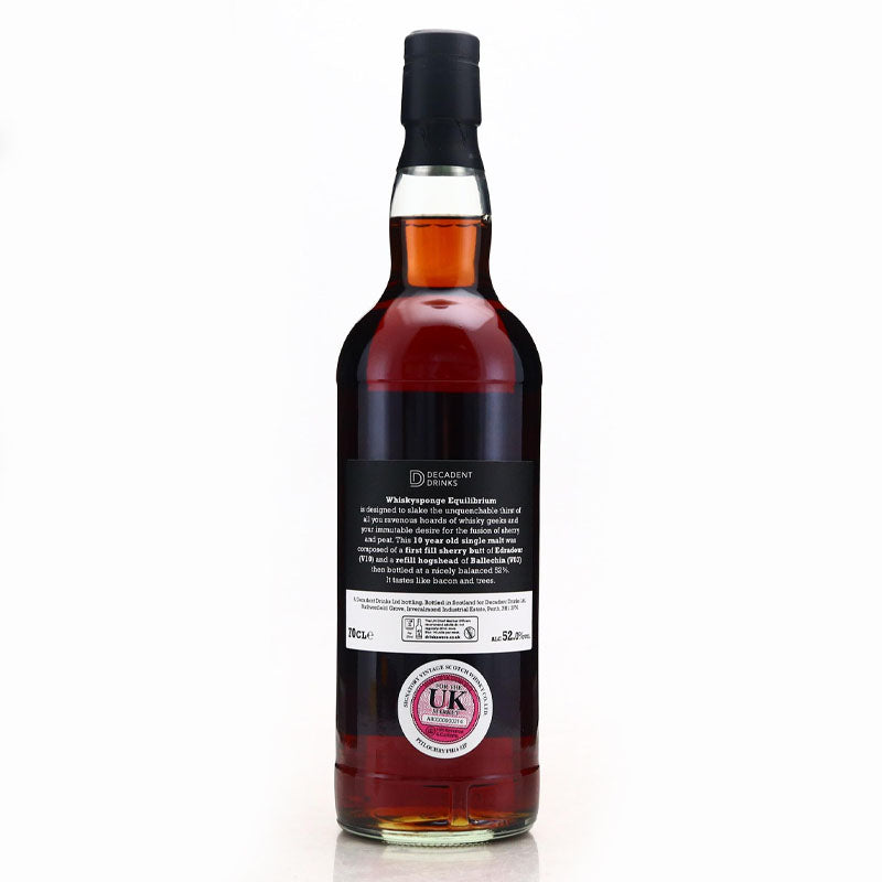 Equilibrium One 10 Year Old Whisky Sponge Sherry Butt, Refill Hogshead ABV 52% 70CL (Pre-Order 7 Days)