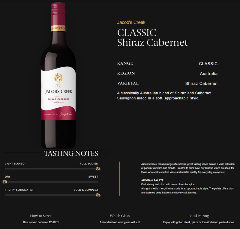 Jacob's Creek Classic Shiraz Cabernet 75cl