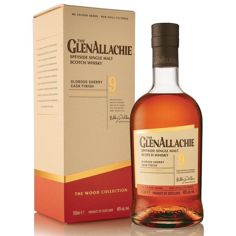 (EOY  Sale - discount at check out) GlenAllachie 9 Year Old 2014 Oloroso Sherry Series Speyside Single Malt Scotch Whisky ABV 48% with Gift Box