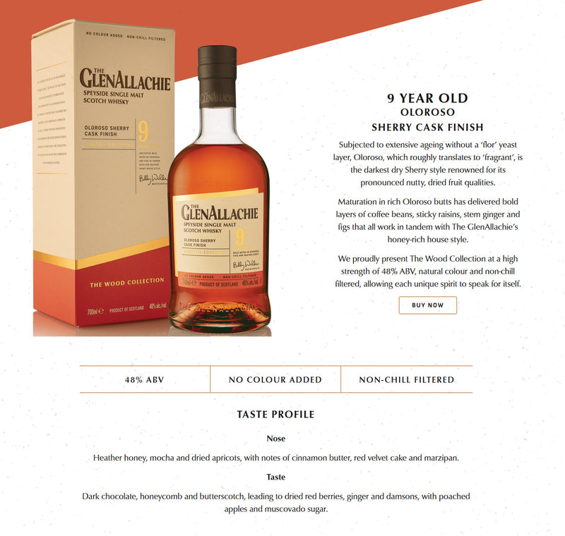(EOY  Sale - discount at check out) GlenAllachie 9 Year Old 2014 Oloroso Sherry Series Speyside Single Malt Scotch Whisky ABV 48% with Gift Box