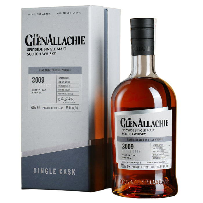 GlenAllachie Single Cask 2009 15 Year Virgin Oak #804305 Speyside Single Malt Scotch Whisky with Gift Box ABV 56.9% 700ml