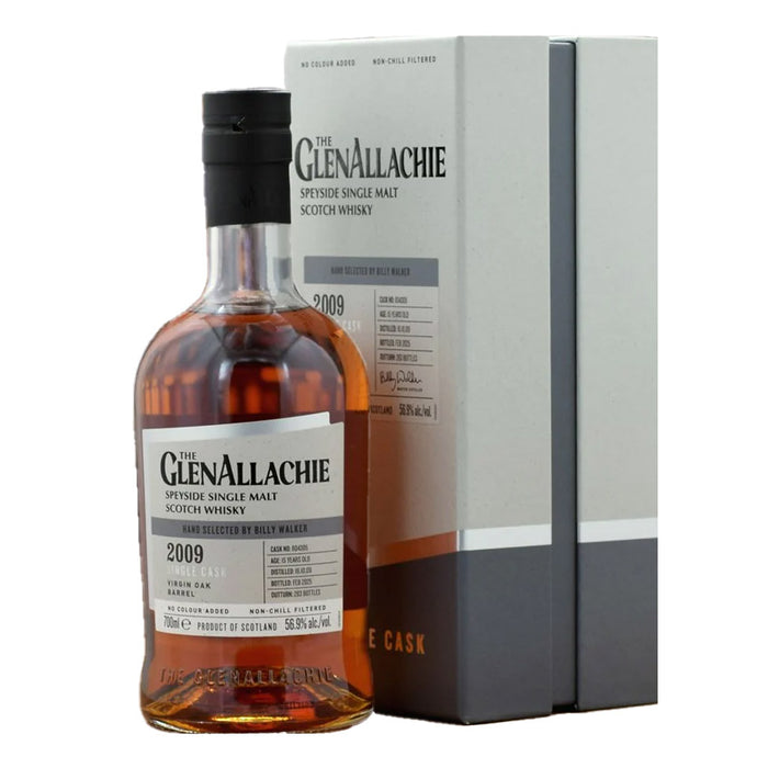 GlenAllachie Single Cask 2009 15 Year Virgin Oak #804305 Speyside Single Malt Scotch Whisky with Gift Box ABV 56.9% 700ml