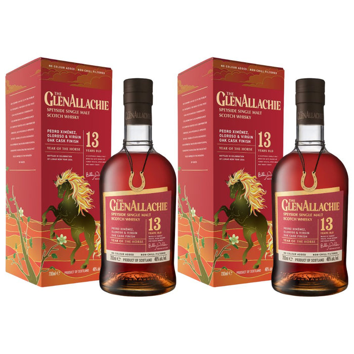 (Flash Sale) (Launch) Bundle of 2 Bottles The Glenallachie 13 Year Old Year of The Horse 2026 ABV 48% 70cl with Gift Box (Shipment has arrived)