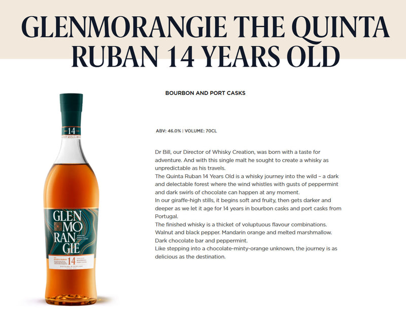 Glenmorangie 14 Years Old Quinta Ruban ABV 46% 70cl with Gift Box