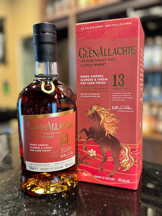 (Flash Sale) (Launch) Bundle of 2 Bottles The Glenallachie 13 Year Old Year of The Horse 2026 ABV 48% 70cl with Gift Box (Shipment has arrived)