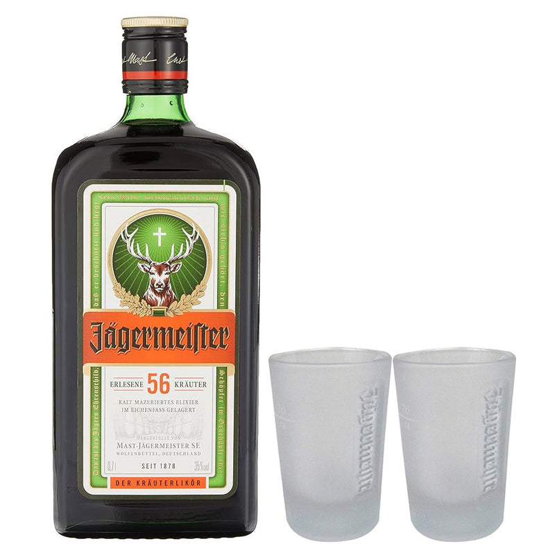 Jagermeister Liqueur 700ml Free 2 Shot Glasses