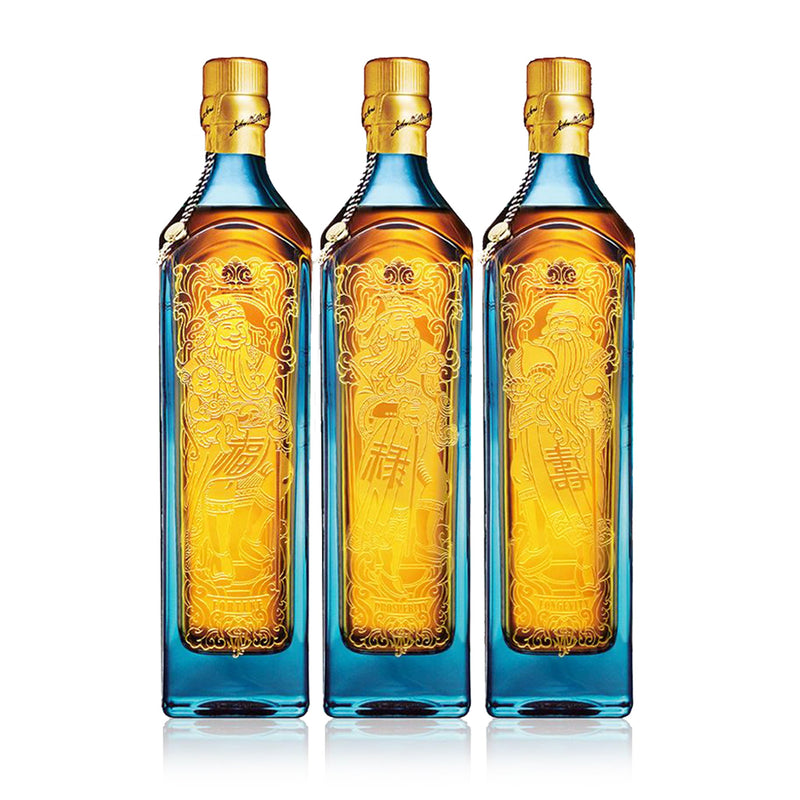 Johnnie Walker Blue Label - Full Set of Fu Lu Shou Limited Edition ABV 40% (750ml x 3 bottles)