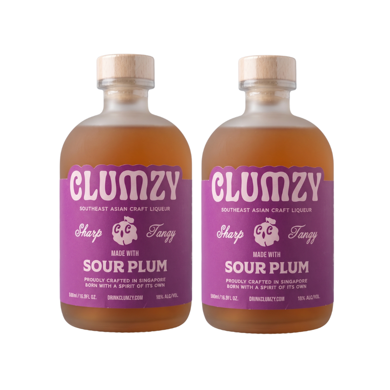 Bundle of 2 Bottles Clumzy Plumzy Sour Plum Vodka ABV 17.4% 500ml