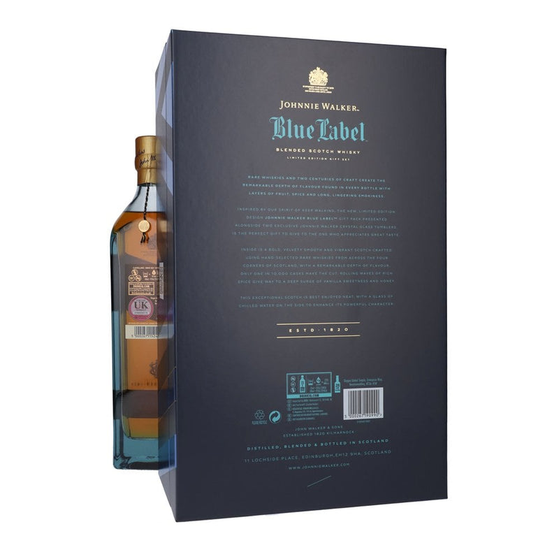 (EOY Sale) (Gift Set) Johnnie Walker Blue Label with 2 Crystal Glass (worth $80) - 2022 Limited Edition 700ml (Official Agent Stock)