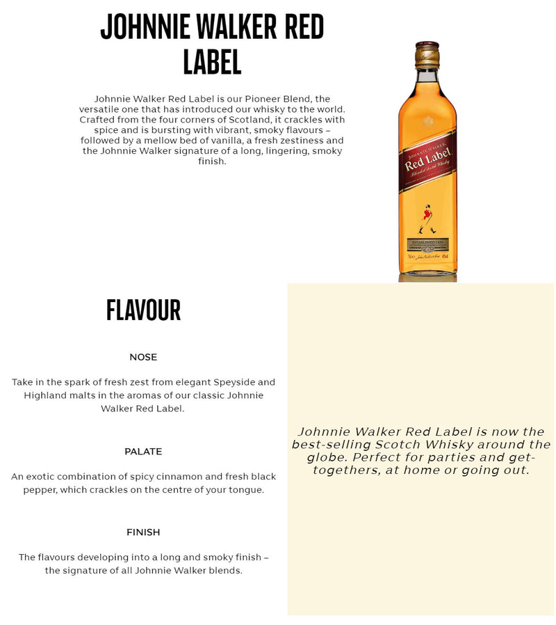Johnnie Walker Red Label Blended Scotch Whisky 70cl (No Box)