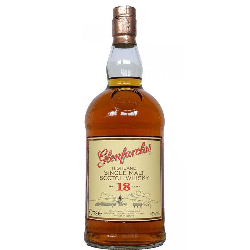 Glenfarclas 18 Year Old Highland Single Malt Scotch Whisky ABV 43% 1L (Discontinued - No Box)