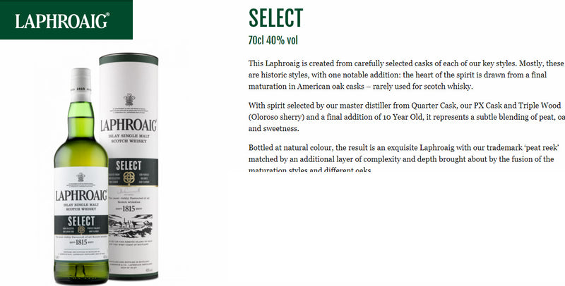Laphroaig Select Cask Islay Single Malt Scotch Whisky ABV 40% 700ml with Gift Box