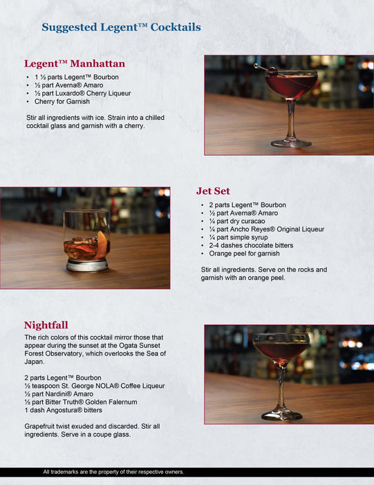 Legent Bourbon Whisky ABV 47% 700ml