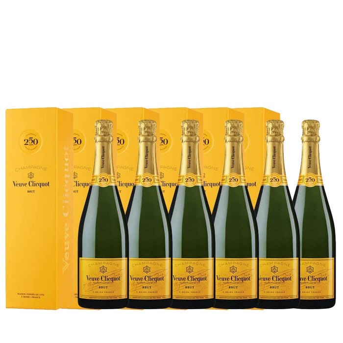 (Official Agent Stock with Box) Bundle of 6 Bottles Veuve Clicquot Yellow Label Champagne Brut 750ml
