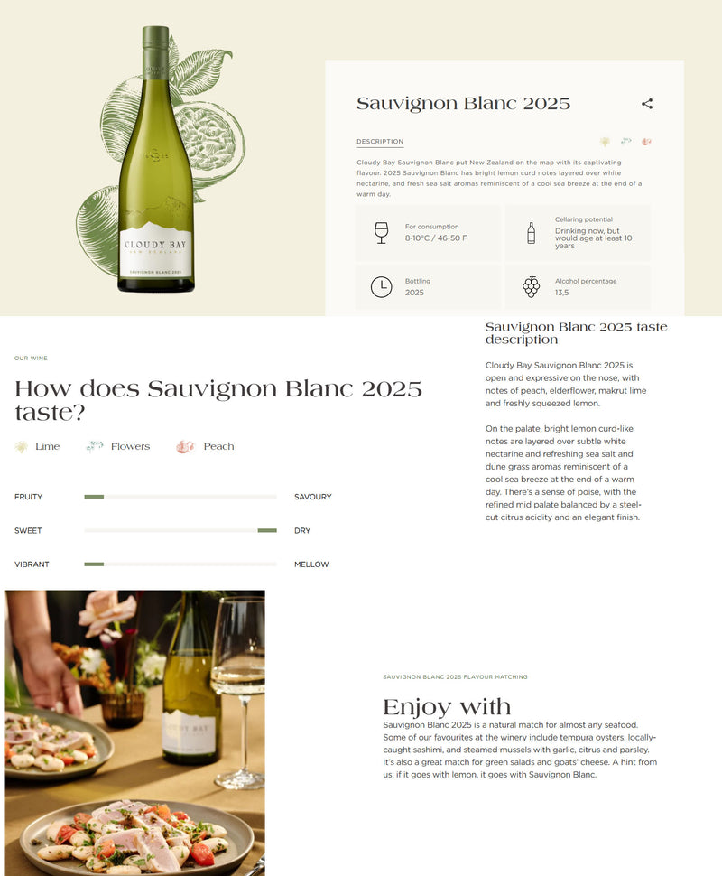 Cloudy Bay Sauvignon Blanc New Zealand White Wine 75cl