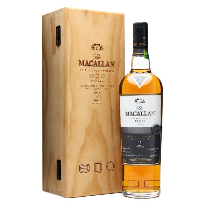 The Macallan 21 Years Fine Oak Highland Single Malt Scotch Whisky ABV 43% 75cl with Gift Box