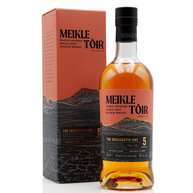 (EOY Sale - discount at check out) Meikle Toir The Chinquapin 5 Year Peated Speyside Single Malt Scotch Whisky ABV 48% 700ml with Gift Box