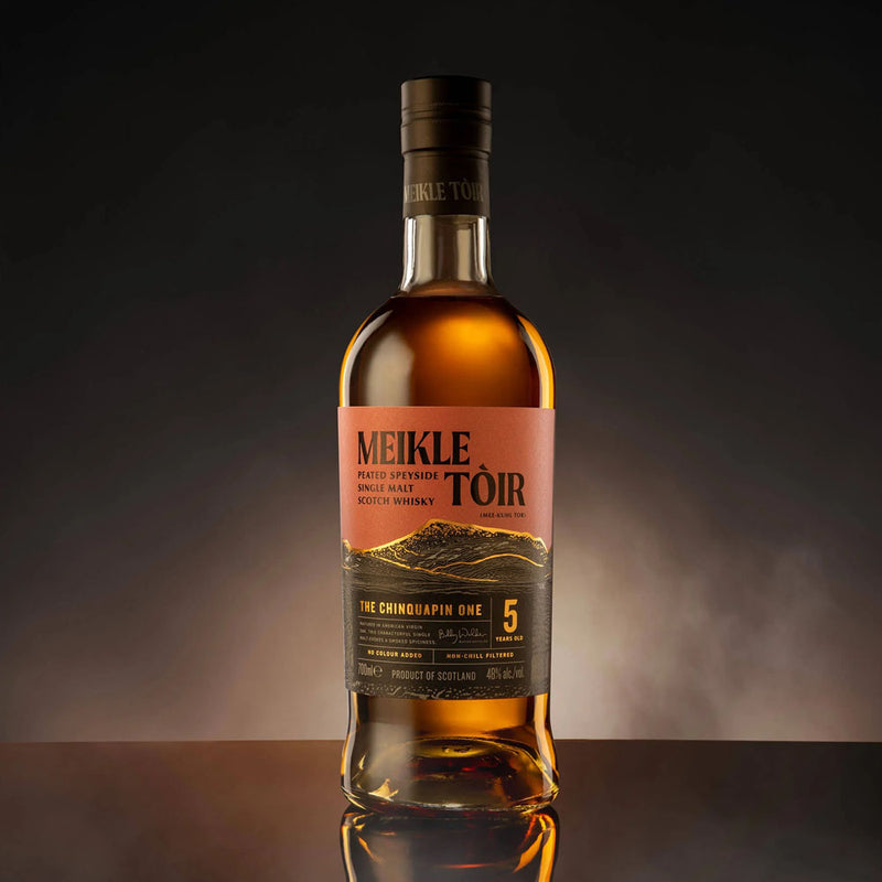 (EOY Sale - discount at check out) Meikle Toir The Chinquapin 5 Year Peated Speyside Single Malt Scotch Whisky ABV 48% 700ml with Gift Box