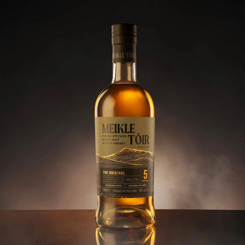 (EOY  Sale - discount at check out) Meikle Toir The Original 5 Year Peated Speyside Single Malt Scotch Whisky ABV 50% 700ml with Gift Box