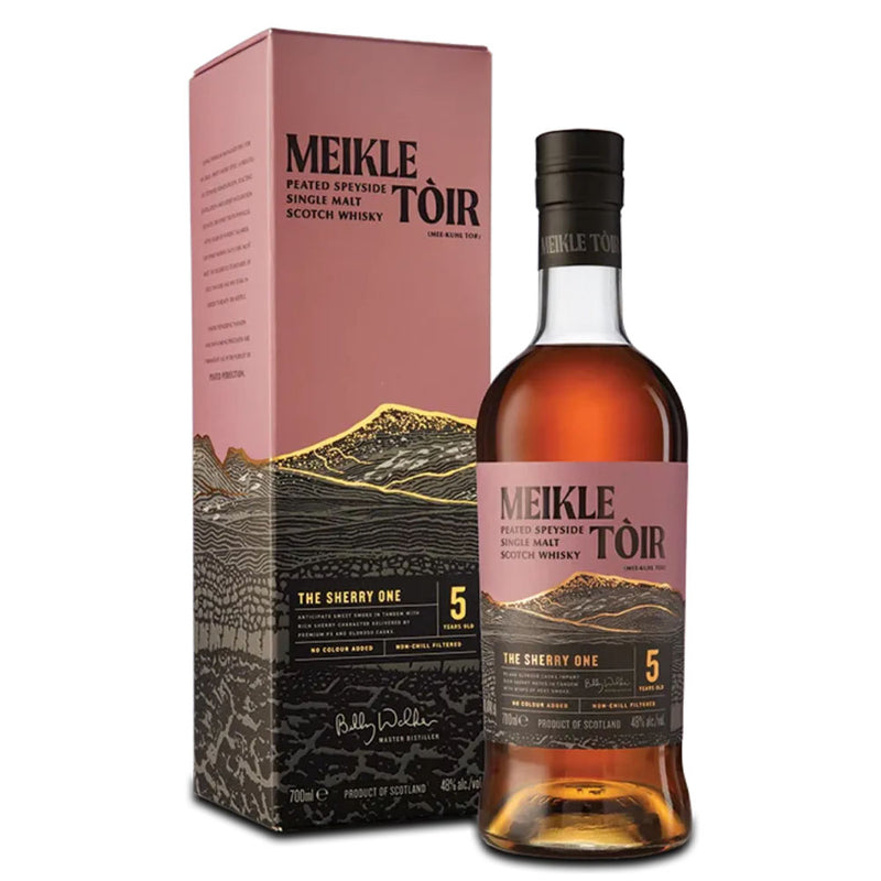 (EOY Sale - discount at check out) Meikle Toir The Sherry One 5 Year Peated Speyside Single Malt Scotch Whisky ABV 48% 700ml with Gift Box