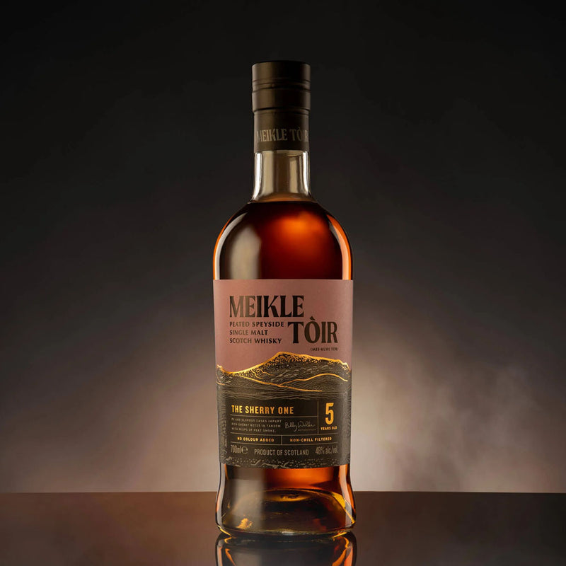 (EOY Sale - discount at check out) Meikle Toir The Sherry One 5 Year Peated Speyside Single Malt Scotch Whisky ABV 48% 700ml with Gift Box