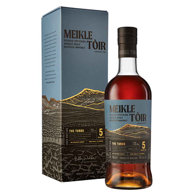 (EOY  Sale - discount at check out) Meikle Toir The Turbo 2025 Edition Peated Speyside Single Malt Scotch Whisky ABV 50% 700ml with Gift Box