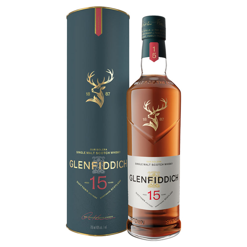Glenfiddich 15 Year Old Solera Speyside Single Malt Scotch Whisky ABV 40% 70cl