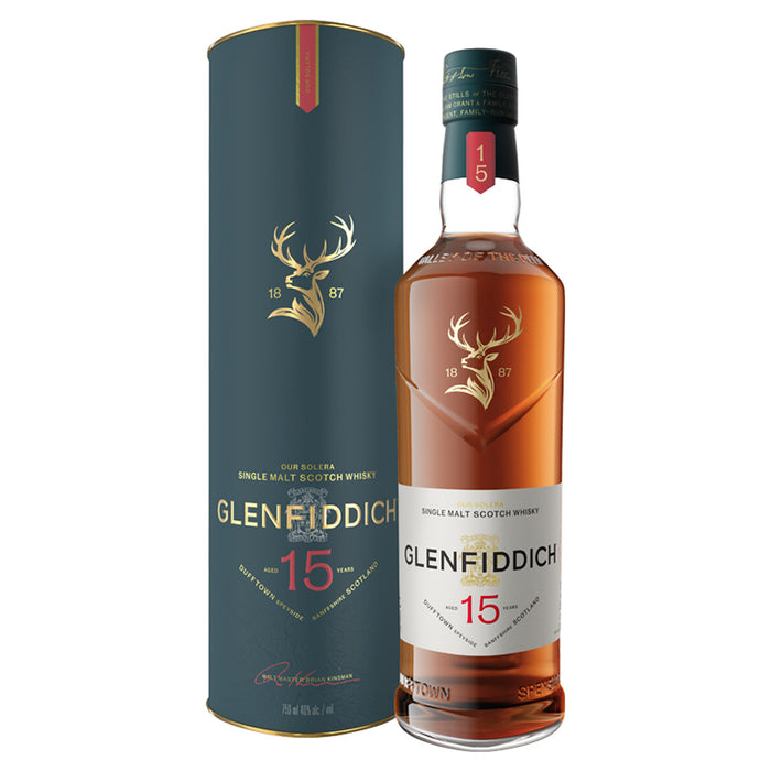 Glenfiddich 15 Year Old Solera Speyside Single Malt Scotch Whisky ABV 40% 70cl