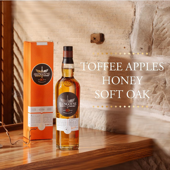 Glengoyne 10 Year Old Highland Single Malt Scotch Whisky ABV 40% 70cl with Gift Box