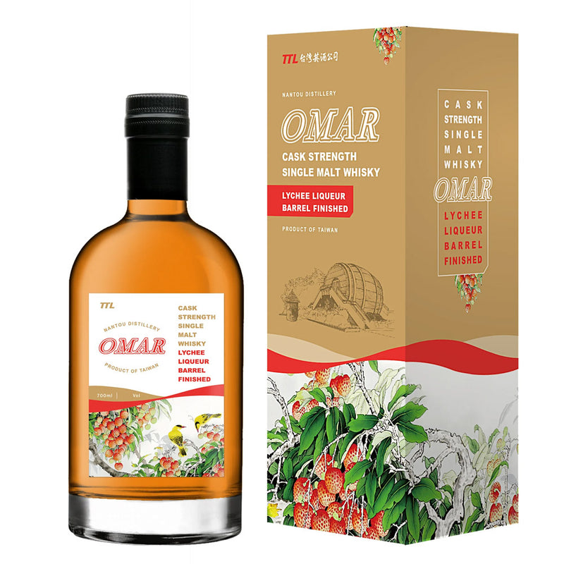 (EOY Sale - 20% off at Check Out) Omar Lychee Liqueur Barrel Finish Cask Strength Single Malt Whisky ABV 53% 700ml (20% Discount at Check Out)