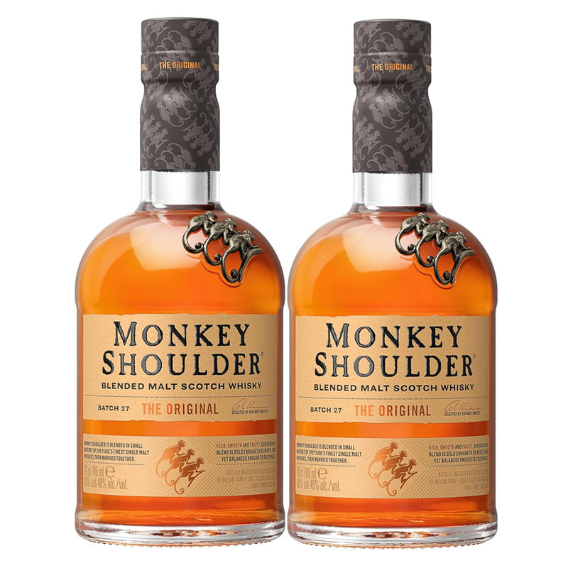 Monkey Shoulder Blended Malt Scotch Whisky ABV 40% 700ml x 2 Bottles (Both new and old designs are available; you may receive either design.)