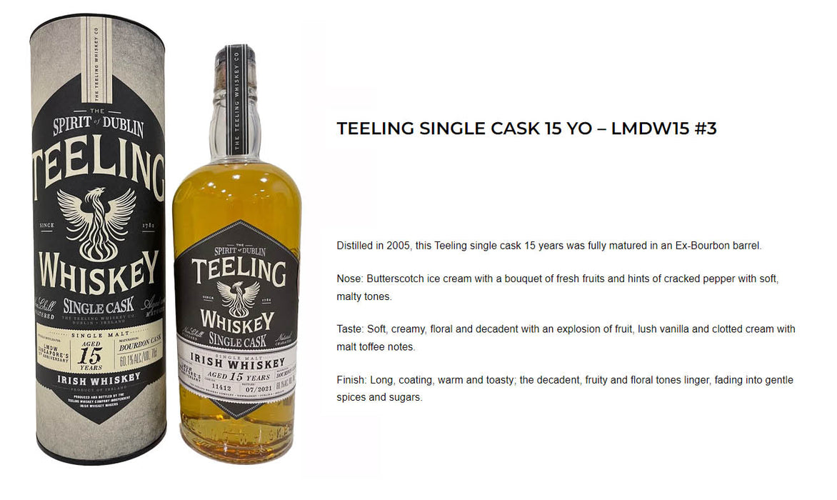 Teeling 15 Year Old Single Cask #11412 ABV 60.1% 70cl
