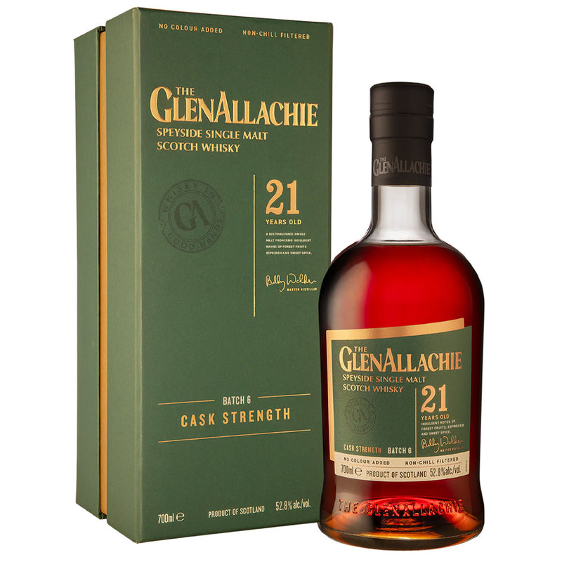 The GlenAllachie 21 Year Cask Strength Batch 6 Speyside Single Malt Scotch Whisky ABV 52.8% 700ml
