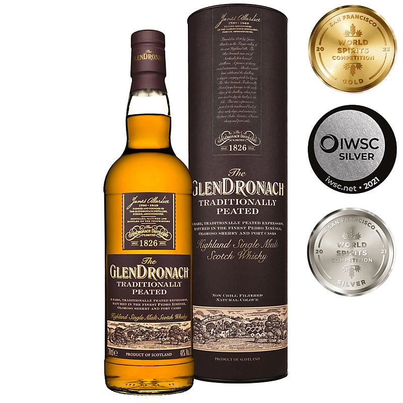 The Glendronach Traditionally Peated Highland Single Malt Scotch Whisky ABV 48% 70cl with Gift Box