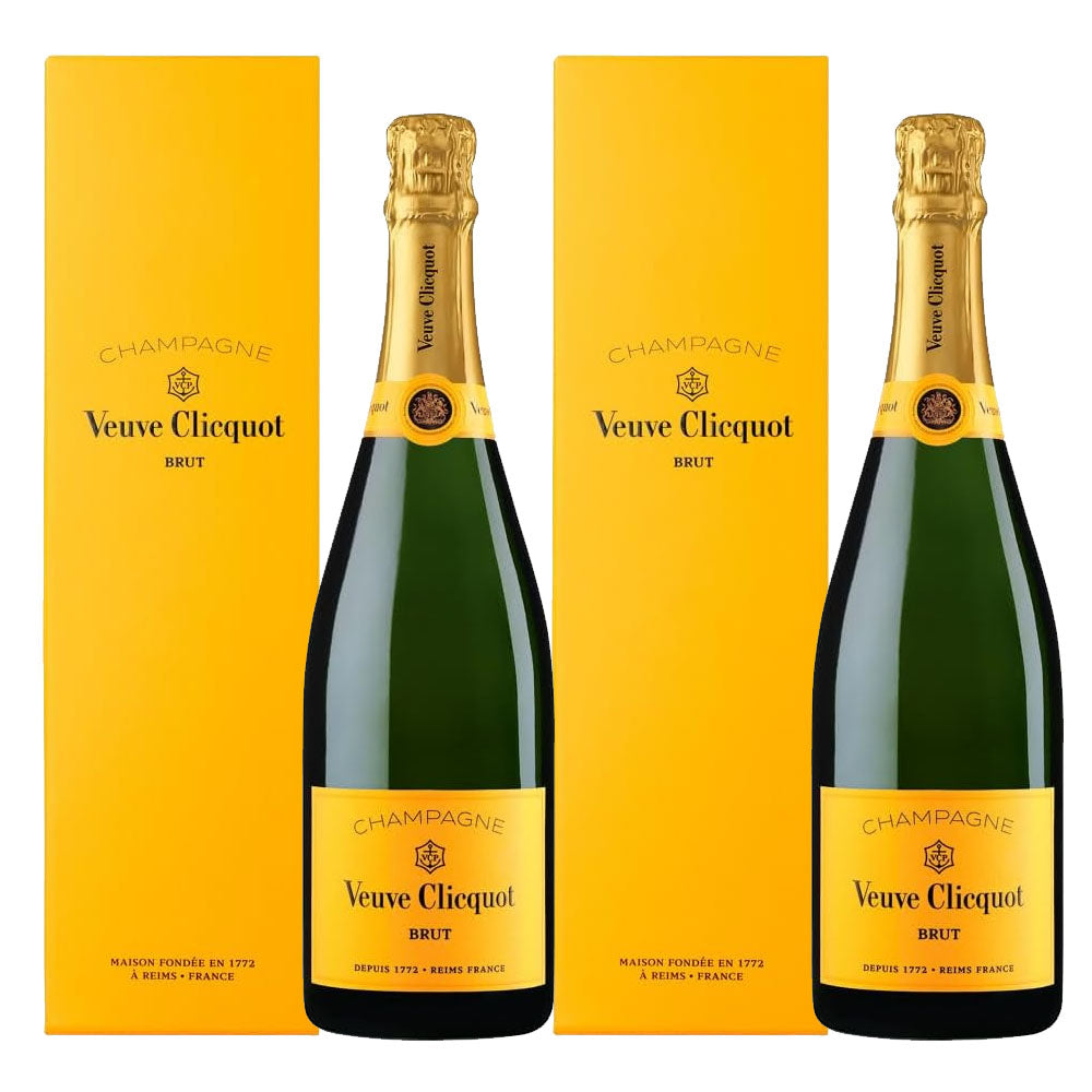 Veuve Clicquot Brut 750ml 2本セット 箱付 Veuve Clicquot Yellow Label Champagne Brut 750ml x 2 Bottles