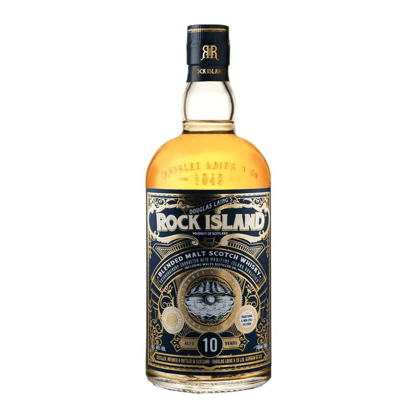 (Flash Sale - 60% off at check out) Douglas Laing's Rock Island 10 Years Old Maritime Island Blended Malt Scotch Whisky ABV 46% 70cl With Gift Box
