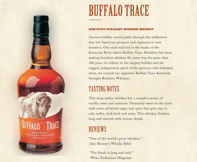 Buffalo Trace Bourbon Whisky ABV 40% 70cl