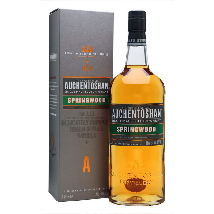 Auchentoshan Springwood Lowland Single Malt Scotch Whisky ABV 40% 100cl With Gift Box