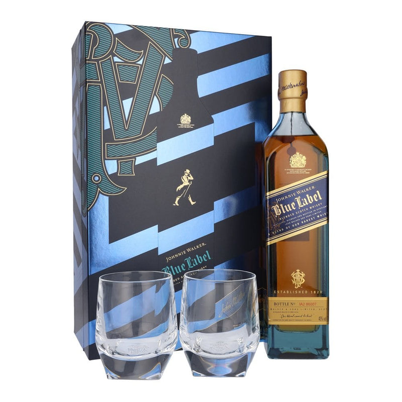 (EOY Sale) (Gift Set) Johnnie Walker Blue Label with 2 Crystal Glass (worth $80) - 2022 Limited Edition 700ml (Official Agent Stock)