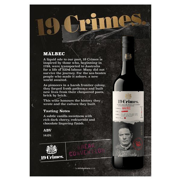 19 Crimes Malbec 75cl x 6 Bottles