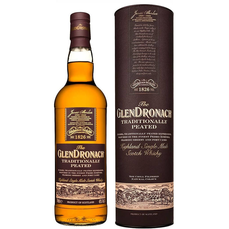 The Glendronach Traditionally Peated Highland Single Malt Scotch Whisky ABV 48% 70cl with Gift Box