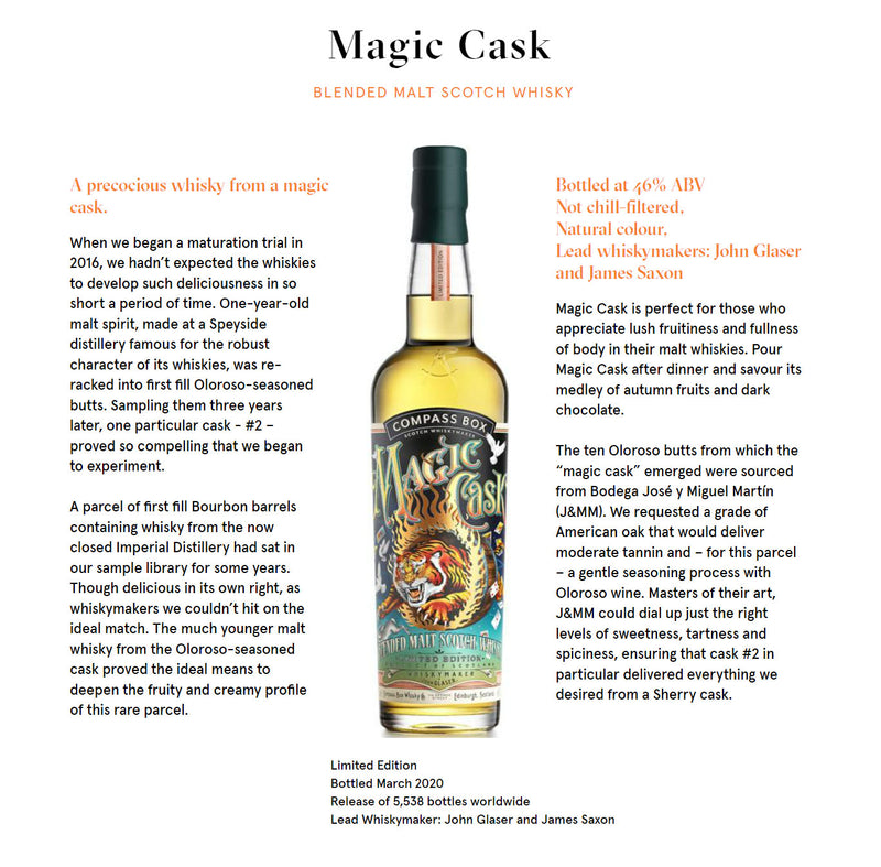 Compass Box Magic Cask ABV 46% 70cl