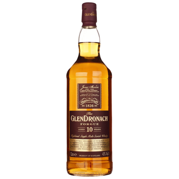 (Clearance) The Glendronach Forgue 10 Year Old Highland Single Malt Scotch Whisky ABV 43% 1000ml (1L)