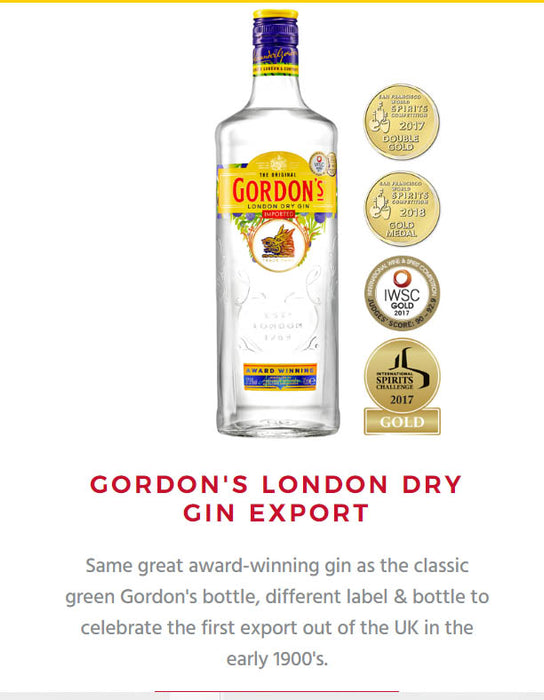 Gordon's Dry Gin ABV 37.5% 70cl