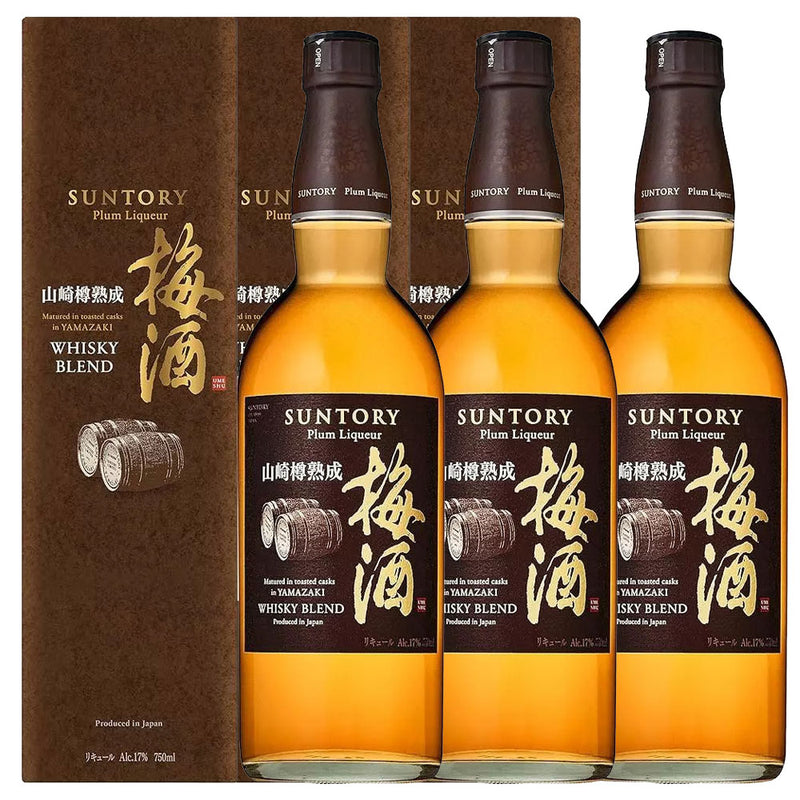 Bundle of 3 Bottles Suntory Yamazaki Plum Liqueur (Whisky Blend) ABV 17% 750ml with Box