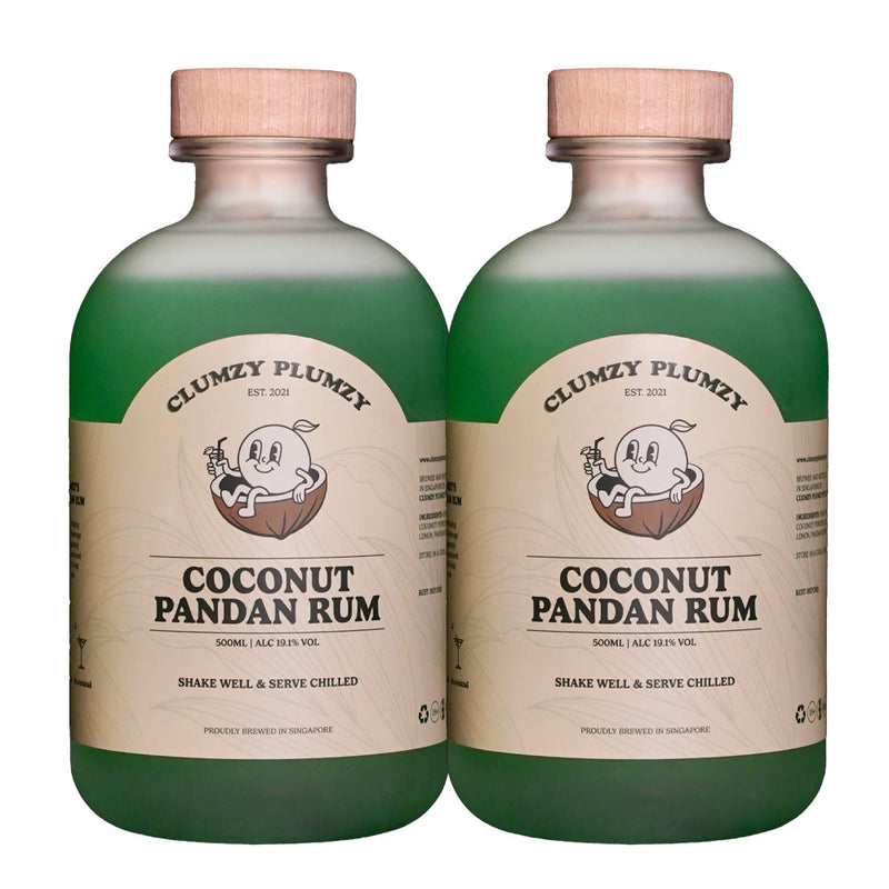 Bundle of 2 Bottles Clumzy Plumzy Coconut Pandan Rum ABV 19.1% 500ml