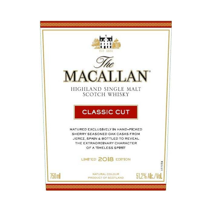 The Macallan Classic Cut Limited Edition 2018 Highland Single Malt Scotch Whisky ABV 51.2% 70cl with Gift Box
