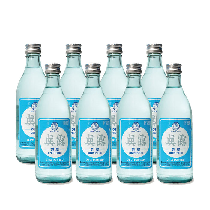Bundle of 8 x360ml : Jinro is Back Zero Sugar Soju ABV 16% (It has 2 new labels - a blue label and pink label, you will get random colour of the label)