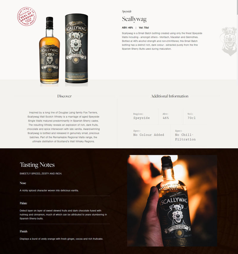 (Flash Sale - 60% off at check out) Douglas Laing's Scallywag Speyside Blended Malt Scotch Whisky ABV 46% 70cl With Gift Box
